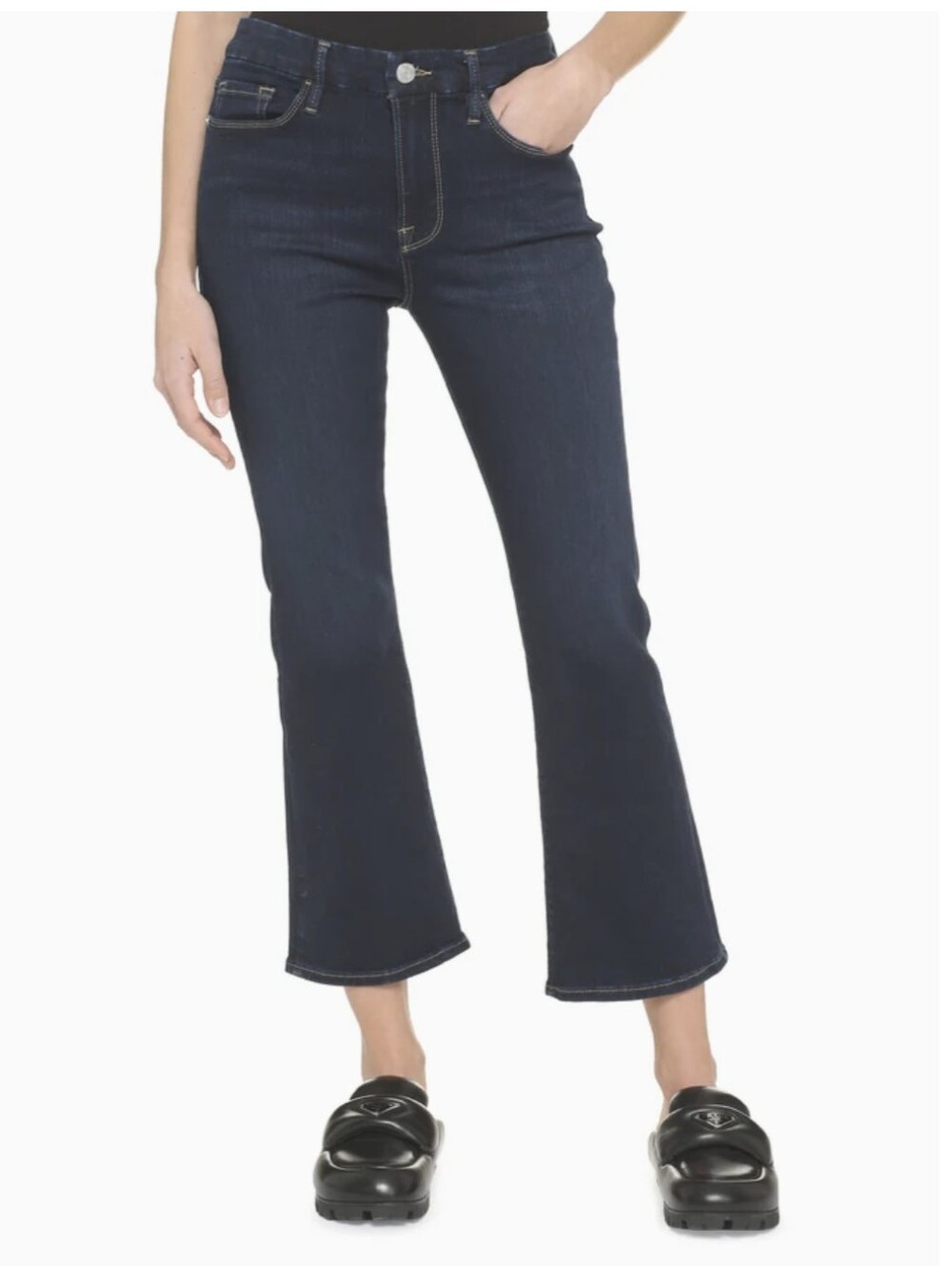 FRAME Le Crop High-Rise Mini Boot Jeans Parkway Size 28 NWOT